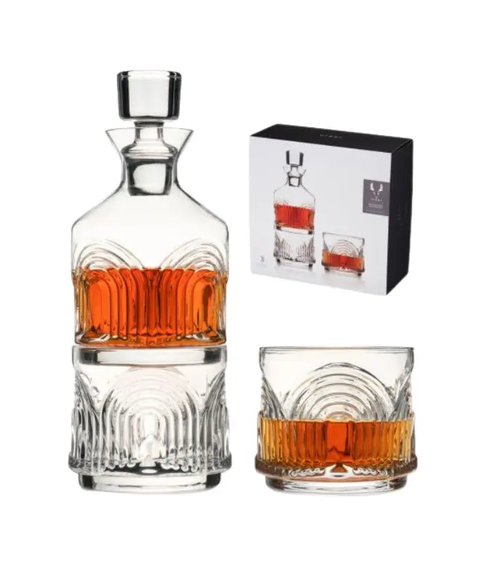 3-Piece Deco Beau Crystal Stacking Decanter Viski®
