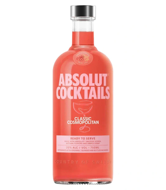 Absolut Vodka Cocktails Classic Cosmopolitan 750mL