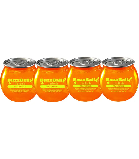 Buzzballz Peachballz Pre-Mixed Cocktails 4-Pack