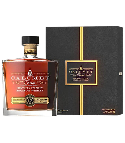 Calumet Farm 17 Year Bourbon Glass Decanter 100th Anniversary Release