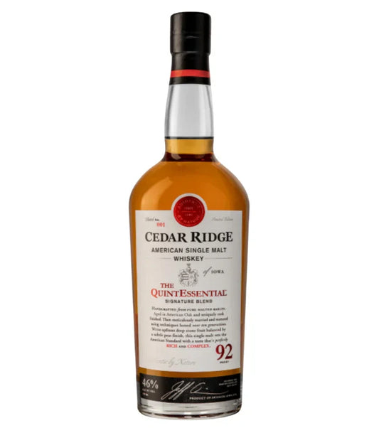Cedar Ridge The QuintEssential American Single Malt Whiskey 750mL