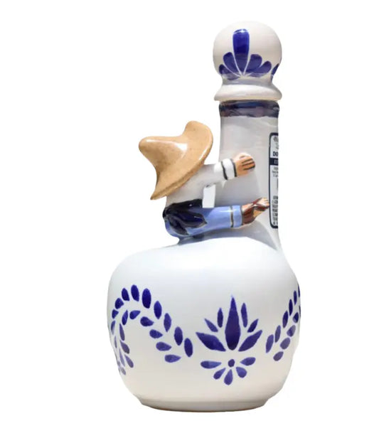 Don Pipocho Ceramic White & Blue Tequila Extra Anejo 750mL