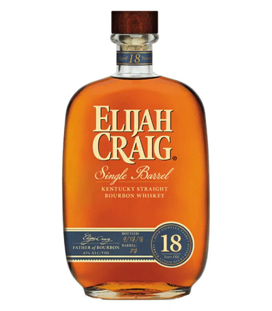 Buy Elijah Craig 18 Year Old Single Barrel Bourbon Whiskey 750mL Online - The Barrel Tap Online Liquor Delivered