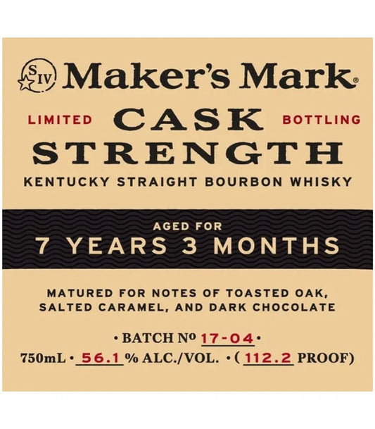 Maker's Mark Cask Strength Bourbon 750mL