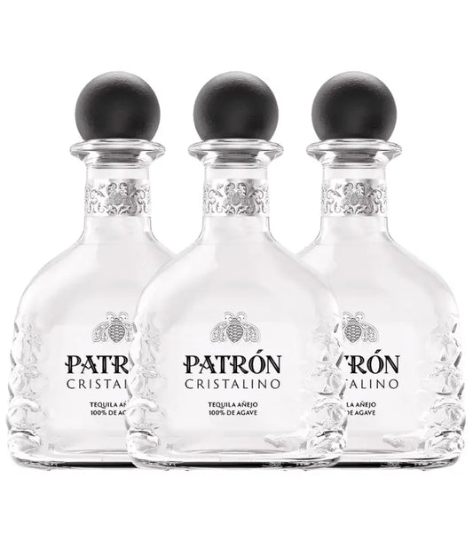 Patron Cristalino Anejo Tequila 3-Pack Bundle