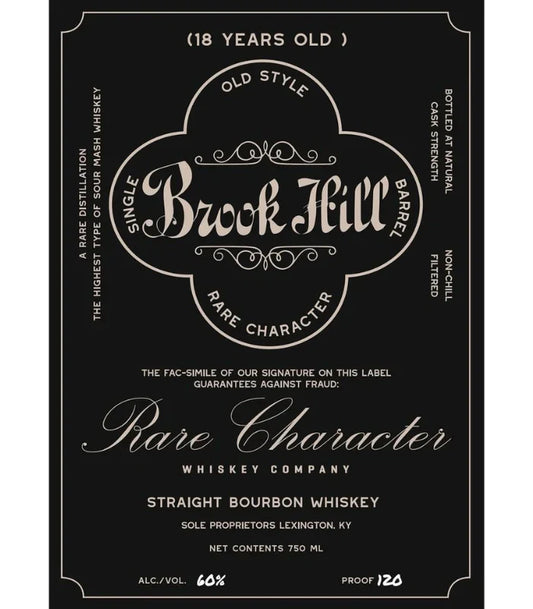 Rare Character Brook Hill 18 Year Straight Bourbon 750mL