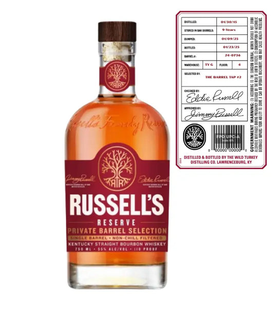 Russell's Reserve 9 Year 11 Month 'Eddie's Winner's Circle Pick' Single Barrel 'The Barrel Tap #2' Private Select Bourbon 750mL