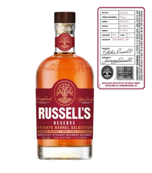 Russell's Reserve 9 Year 'Jimmy's Barrel Proof Hustle' Single Barrel 'The Barrel Tap' Private Select Bourbon 750mL