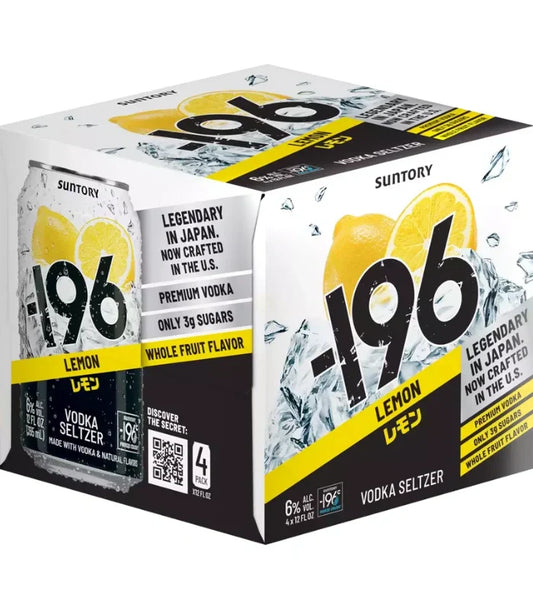 Suntory -196 Lemon Vodka Seltzer 4-Pack