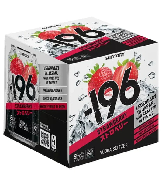 Suntory -196 Strawberry Vodka Seltzer 4-Pack