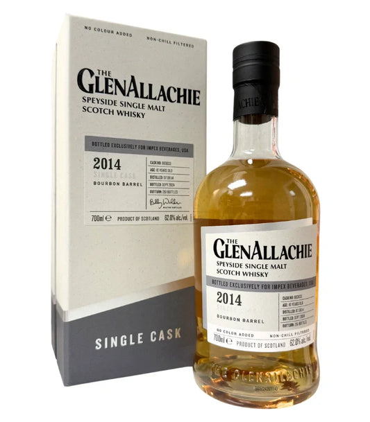 The GlenAllachie 2014 Single Cask Bourbon Barrel Scotch Whisky 700mL