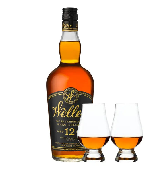 W.L. Weller Aged 12 Years Bourbon Whiskey & Glencairn Set Bundle