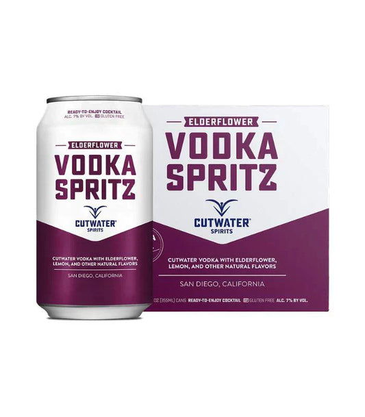 Buy Cutwater Elderflower Vodka Spritz 4 Pack Online - The Barrel Tap Online Liquor Delivered