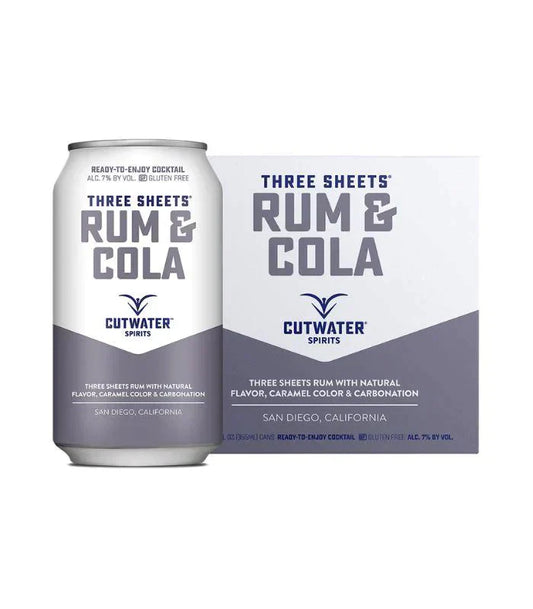 Buy Cutwater Rum & Cola Soda 4 Pack Online - The Barrel Tap Online Liquor Delivered