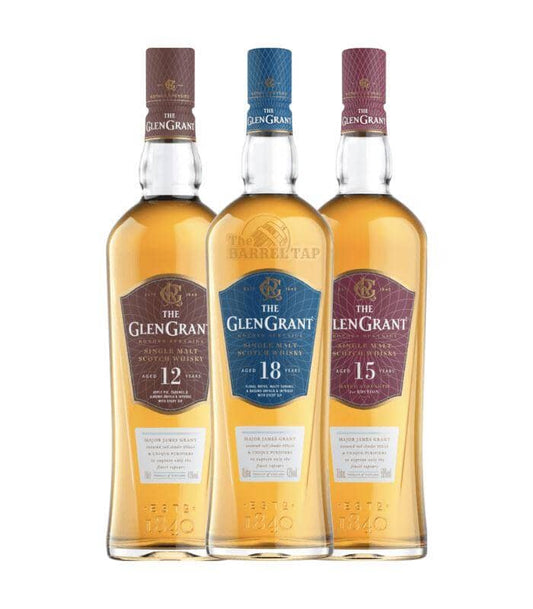 Buy Glen Grant 12 | 15 | 18 Year Scotch Whisky Bundle 750mL Online - The Barrel Tap Online Liquor Delivered