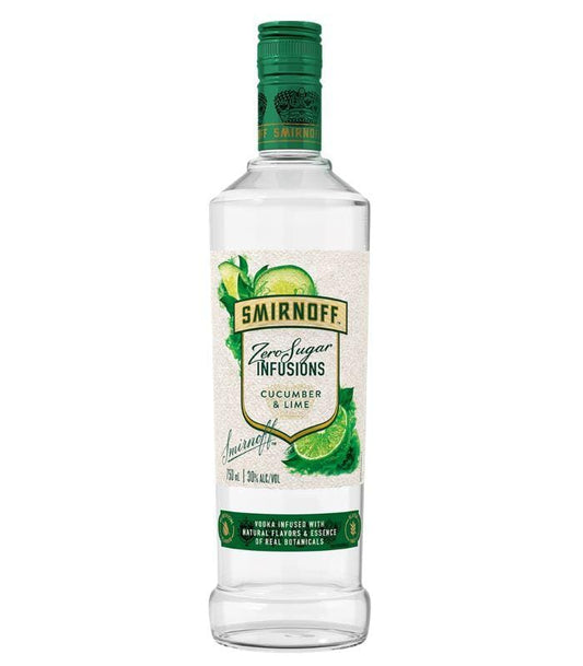 Buy Smirnoff Zero Sugar Infusions Cucumber and Lime Vodka 750mL Online - The Barrel Tap Online Liquor Delivered